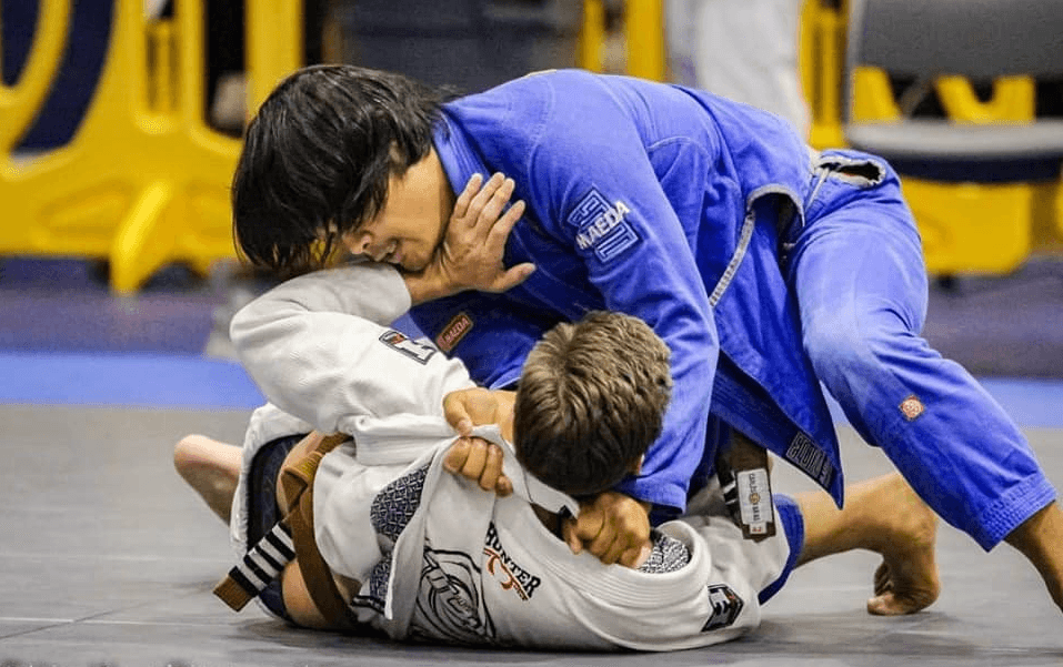 A Patriot member controlling an opponent during a Brazilian Jiu-Jitsu match